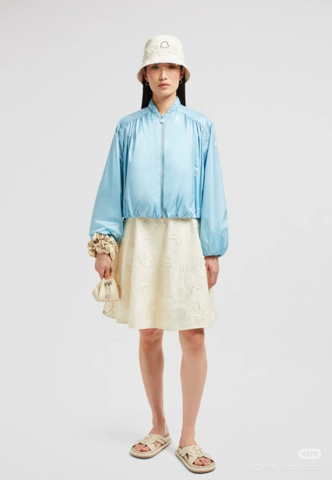 Monc* 25ss pleated details bomber jacket