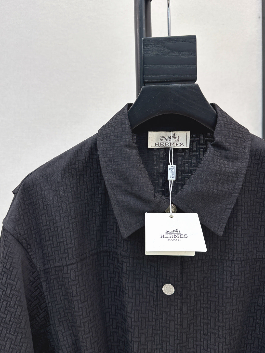 Herm* 25ss motif jacquard cotton shirt dress