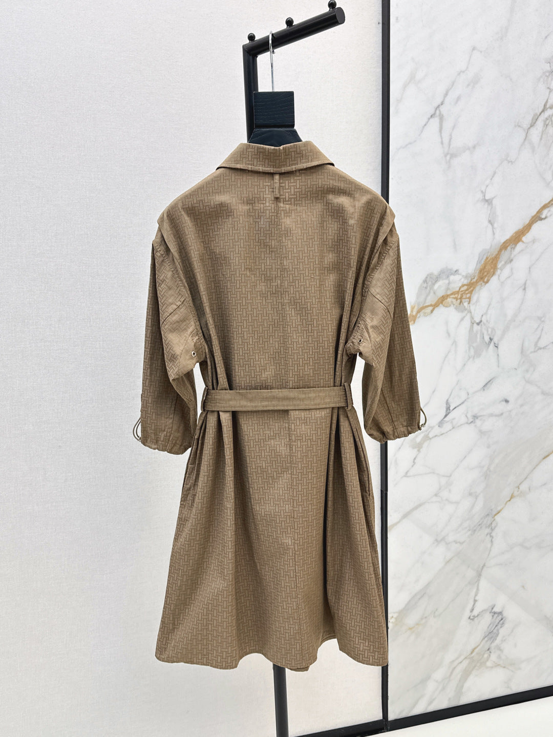 Herm* 25ss motif jacquard cotton shirt dress