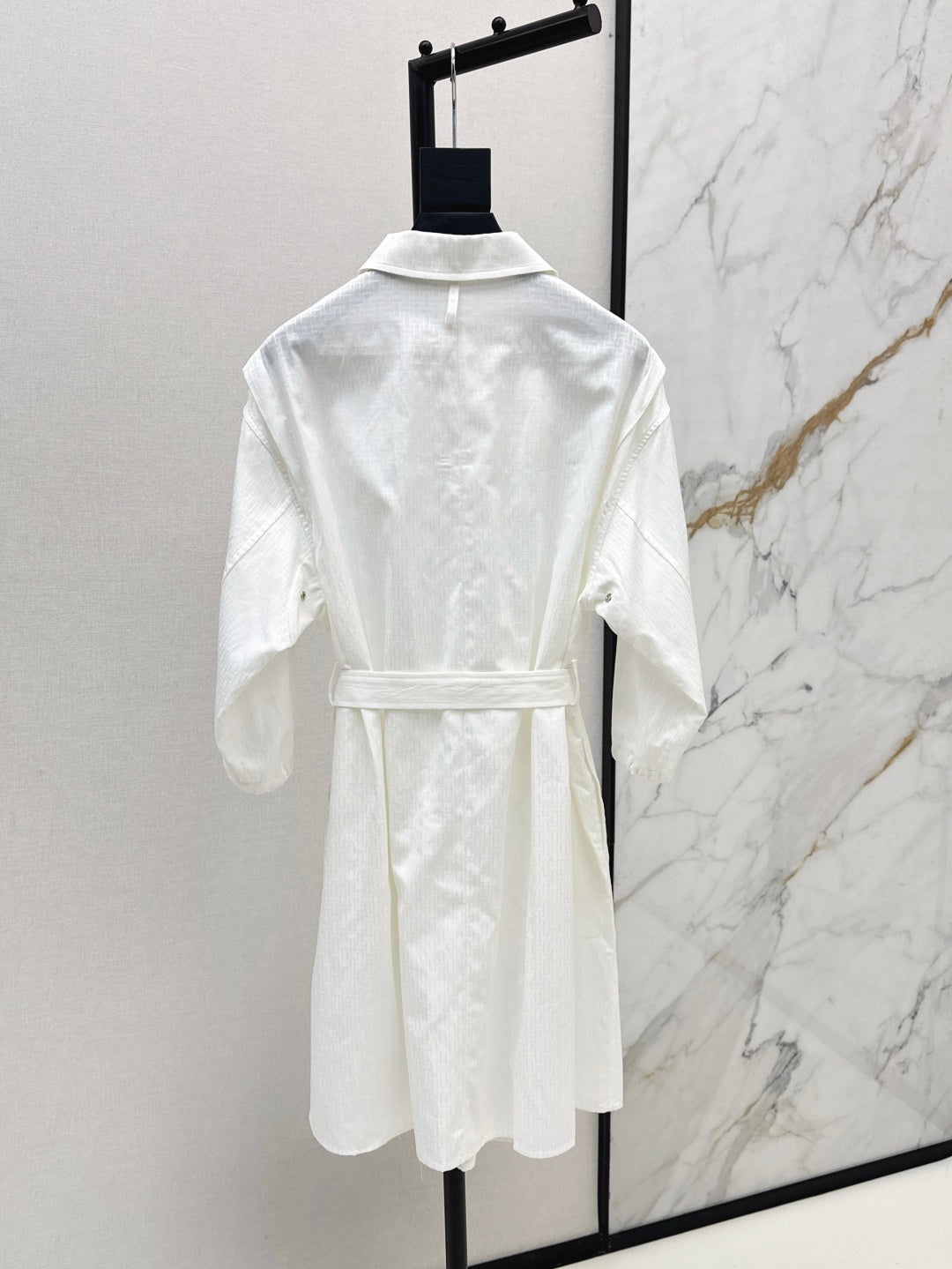 Herm* 25ss motif jacquard cotton shirt dress