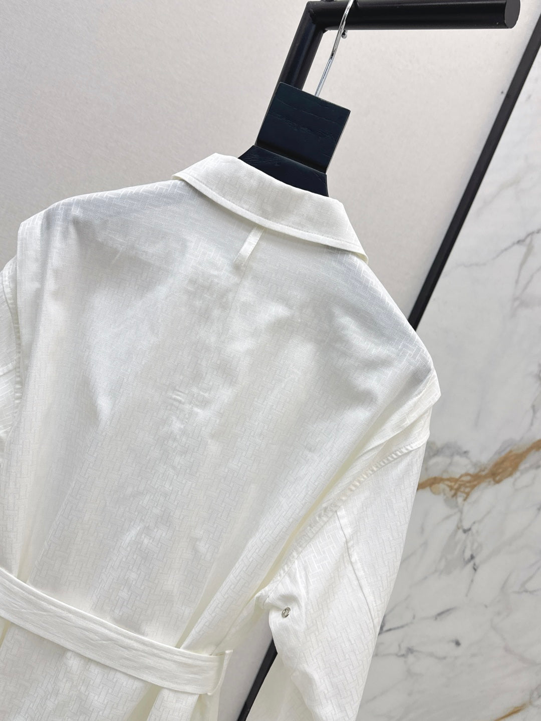 Herm* 25ss motif jacquard cotton shirt dress