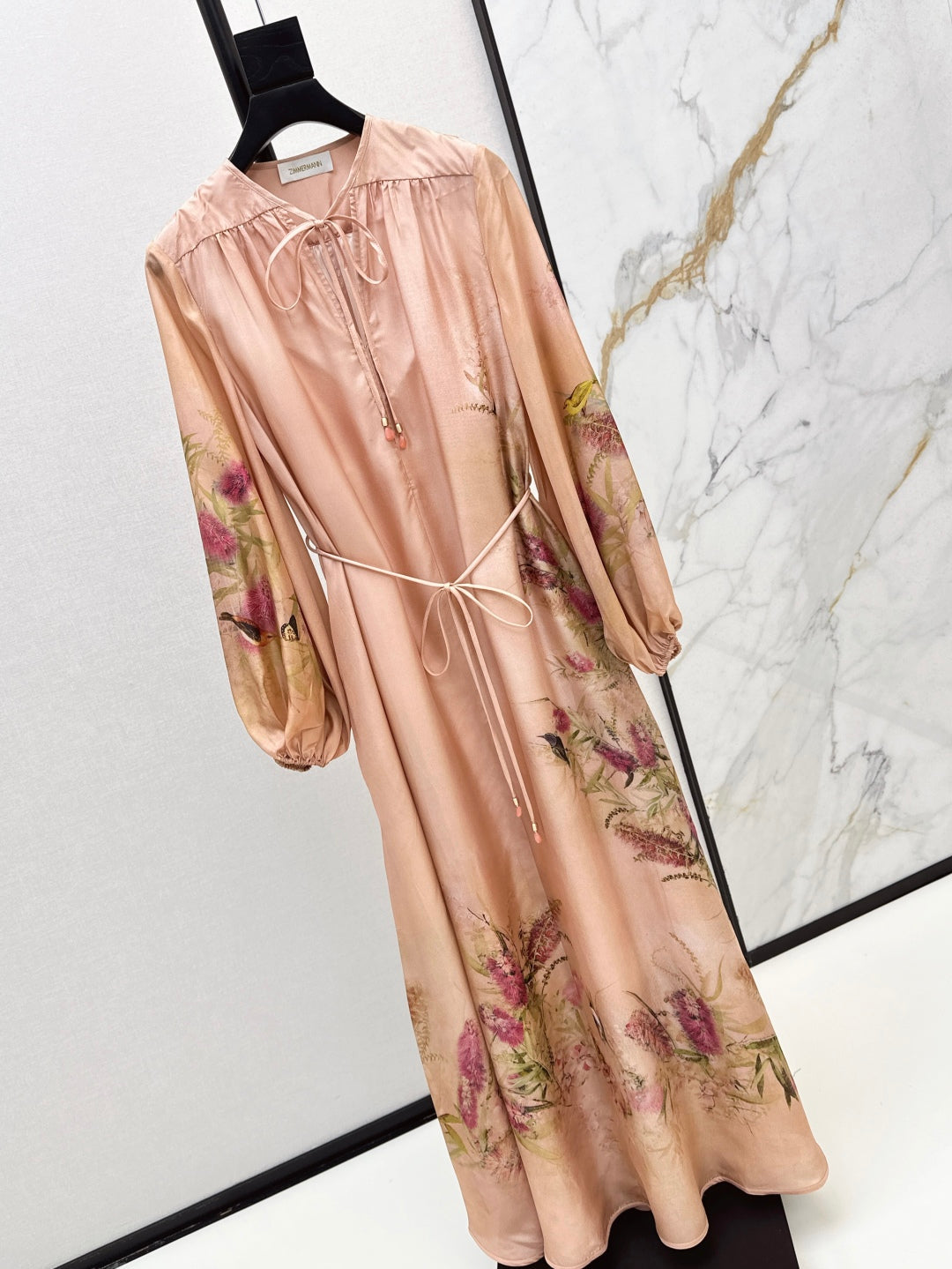 Zim* 25ss print silk long dress