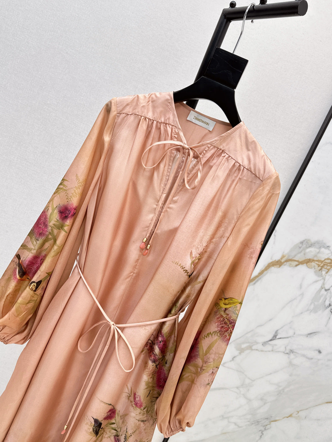 Zim* 25ss print silk long dress