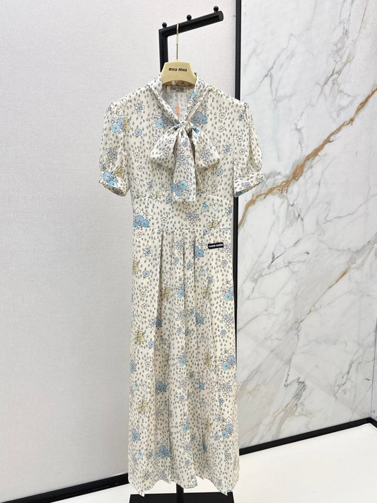 M*u 25ss floral print tied dress