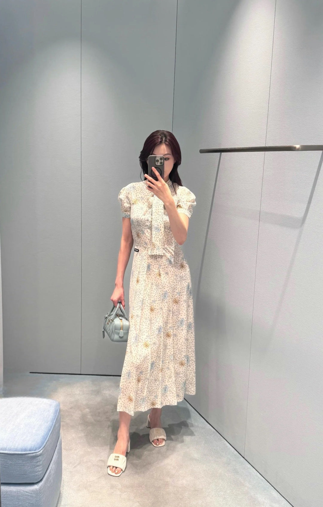 M*u 25ss floral print tied dress