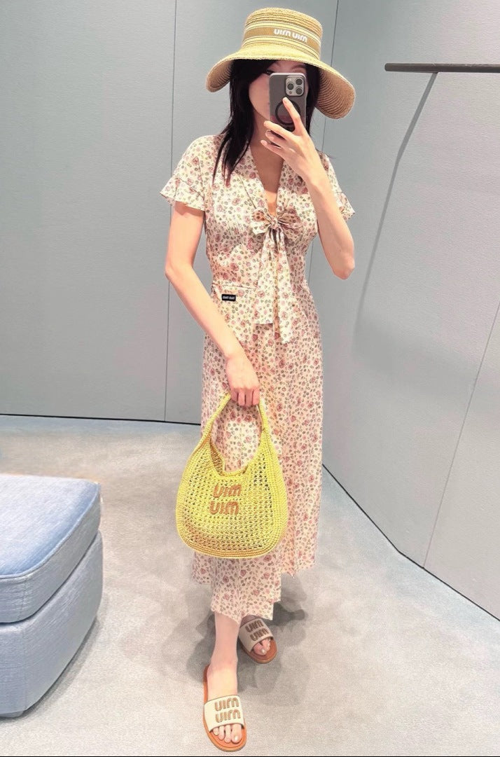 M*u 25ss floral print tied dress