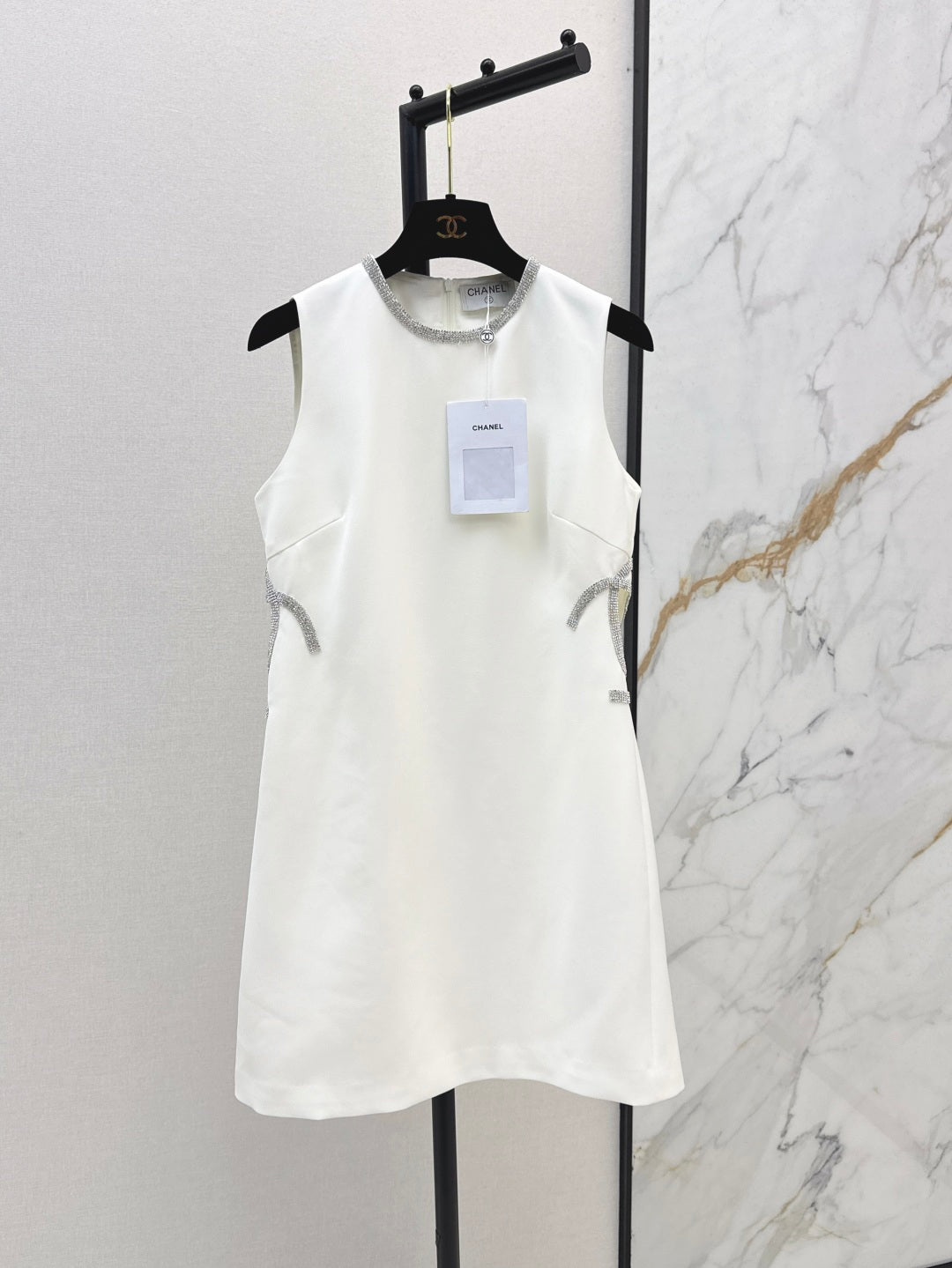 C*nel 25ss rhinestone hollow waist dress