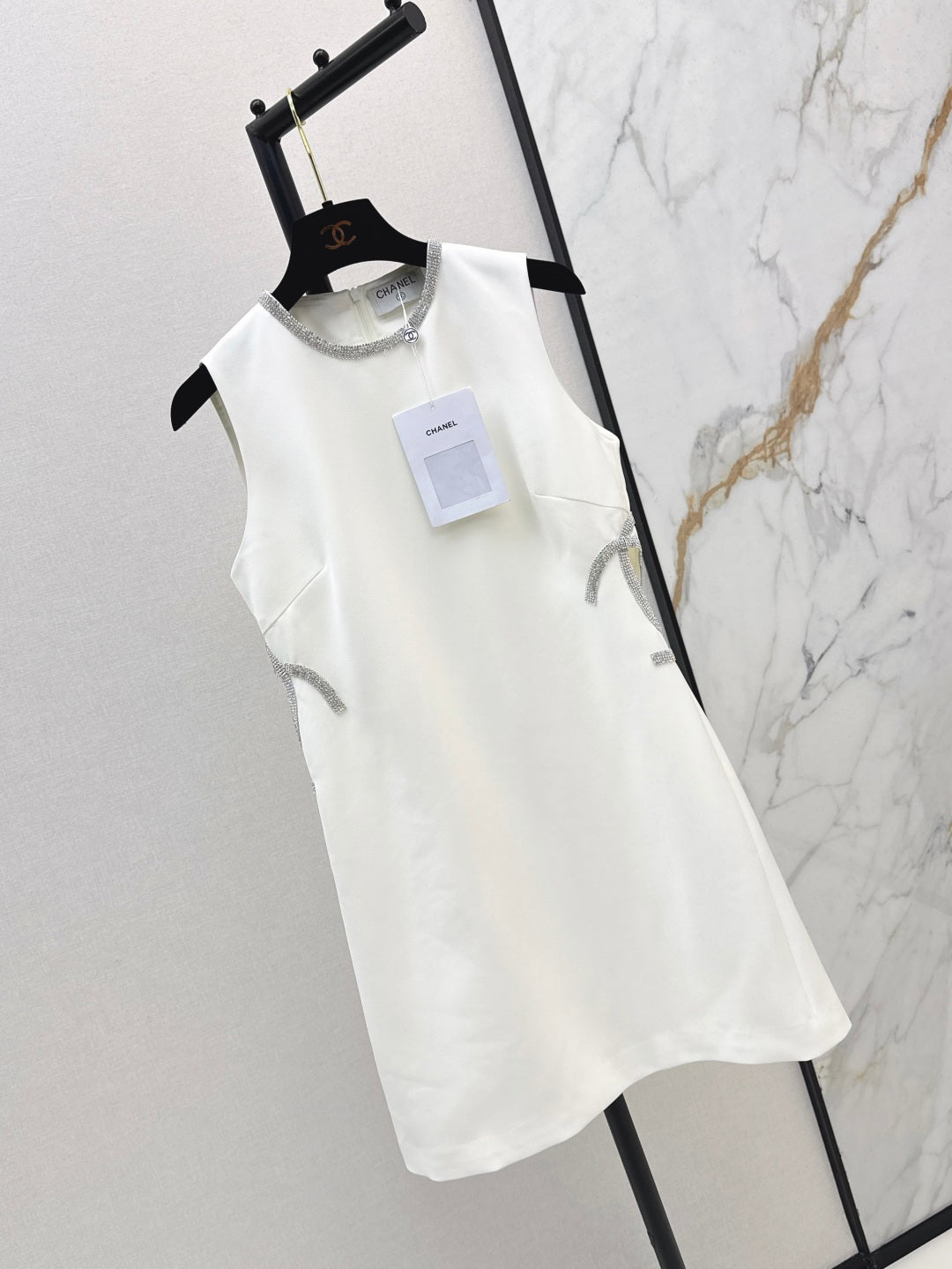 C*nel 25ss rhinestone hollow waist dress