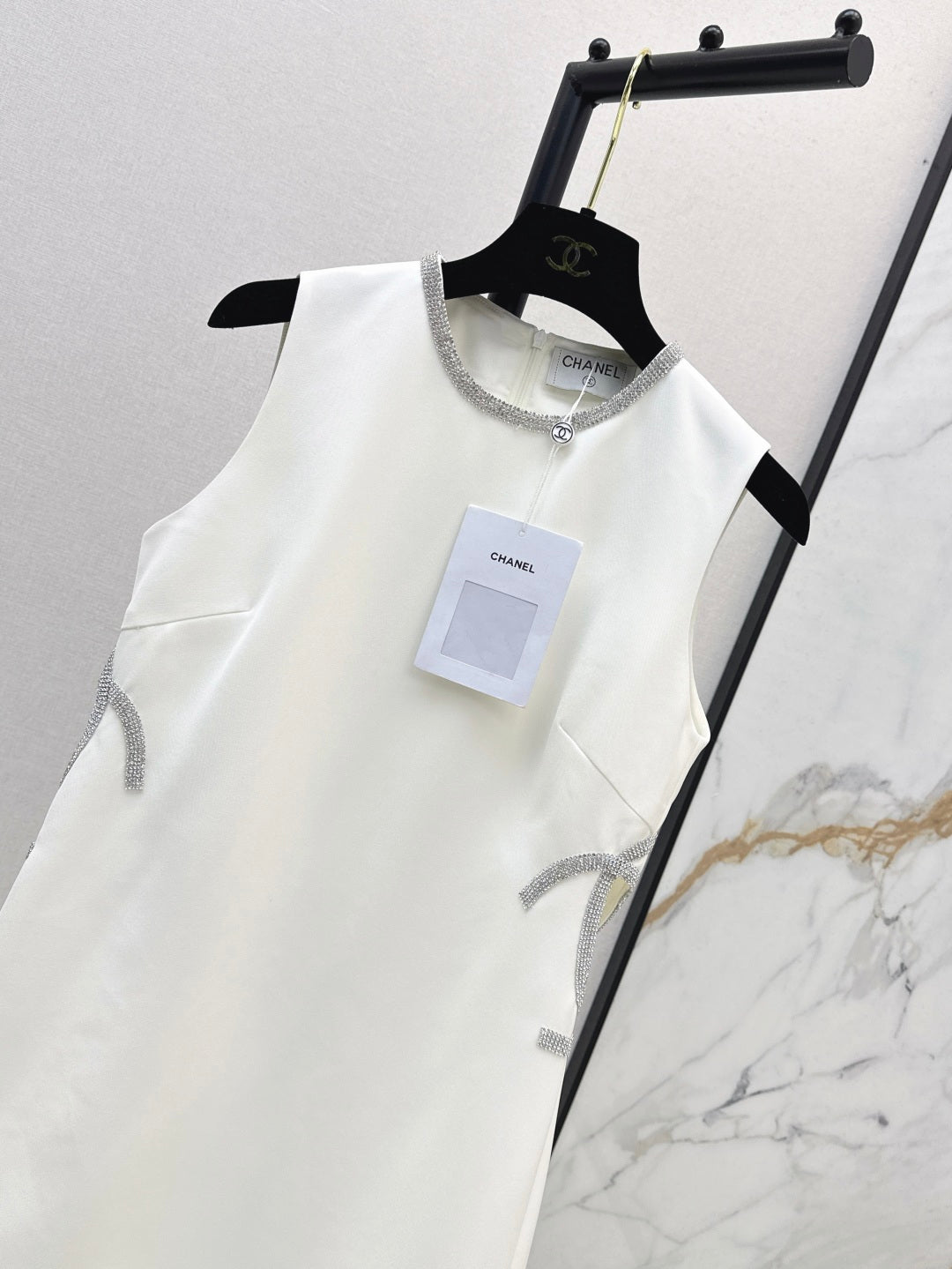 C*nel 25ss rhinestone hollow waist dress