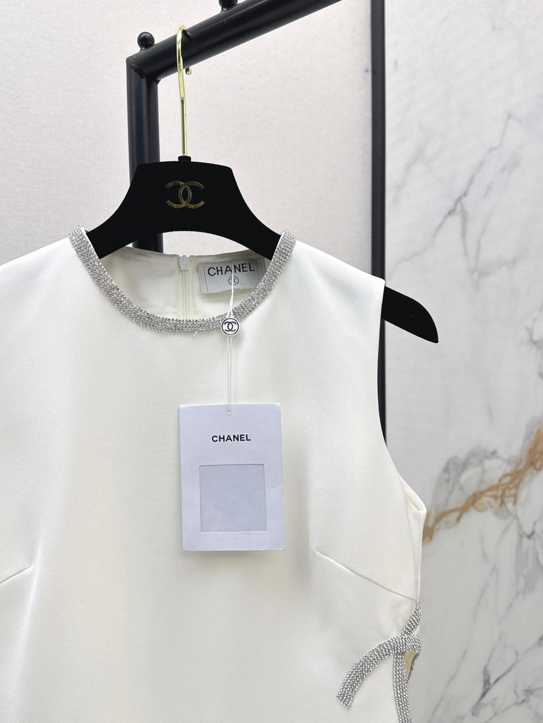 C*nel 25ss rhinestone hollow waist dress