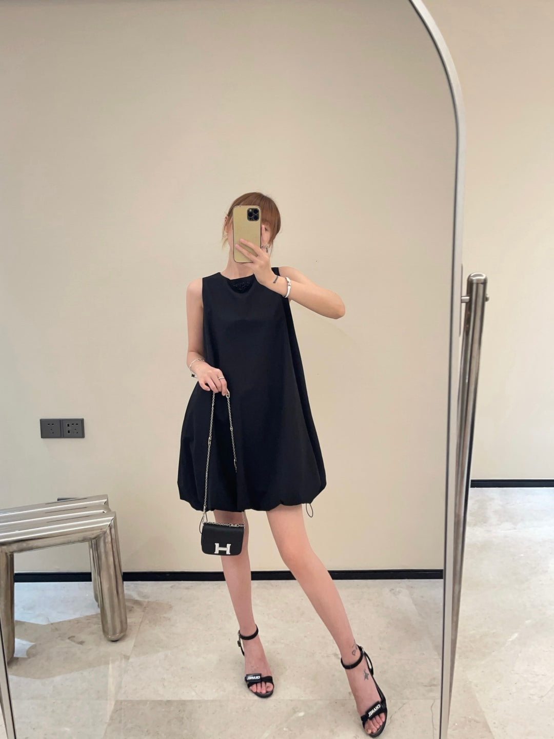 Pra* 25ss re-nylon balloon dress