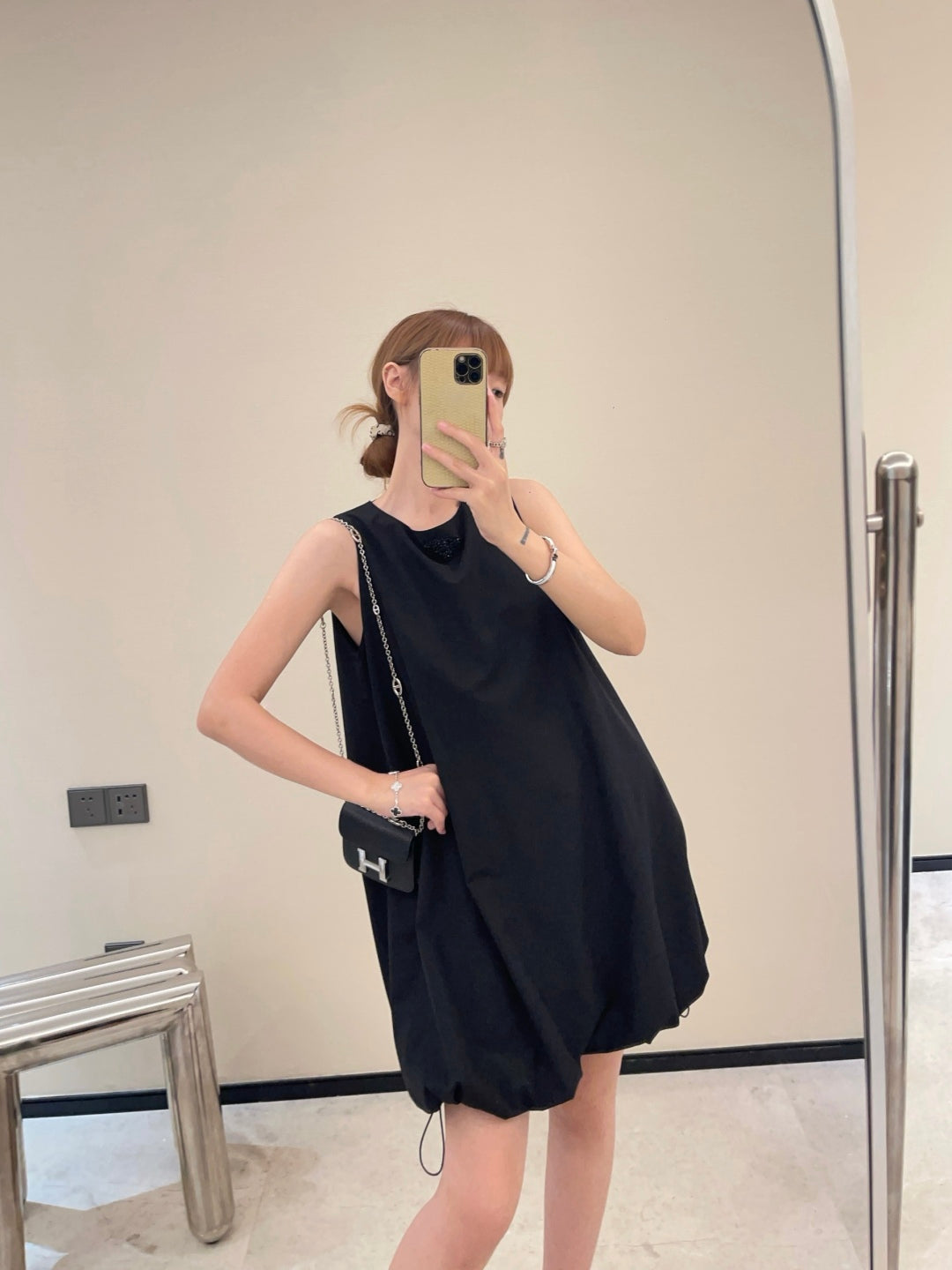 Pra* 25ss re-nylon balloon dress