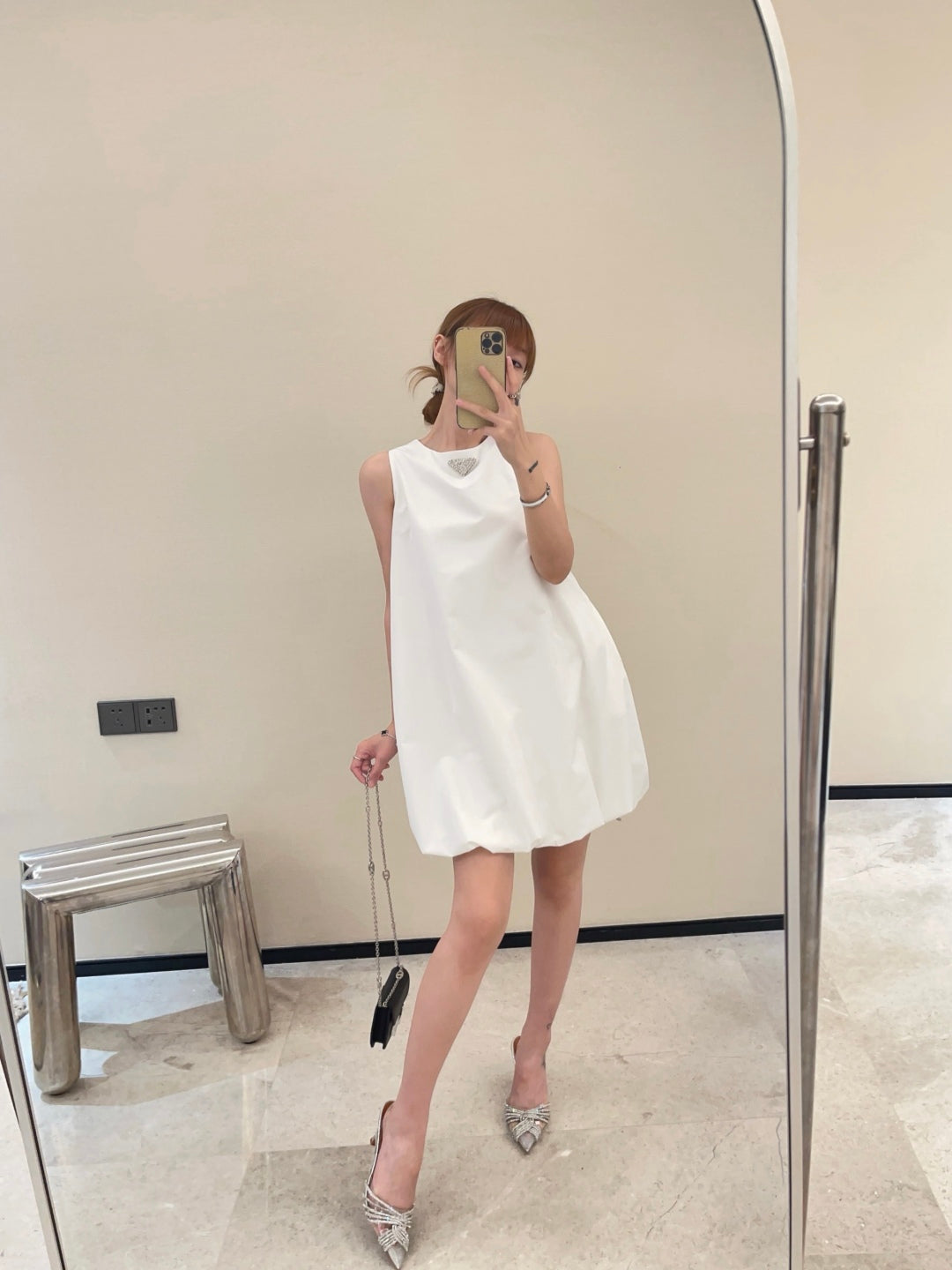 Pra* 25ss re-nylon balloon dress