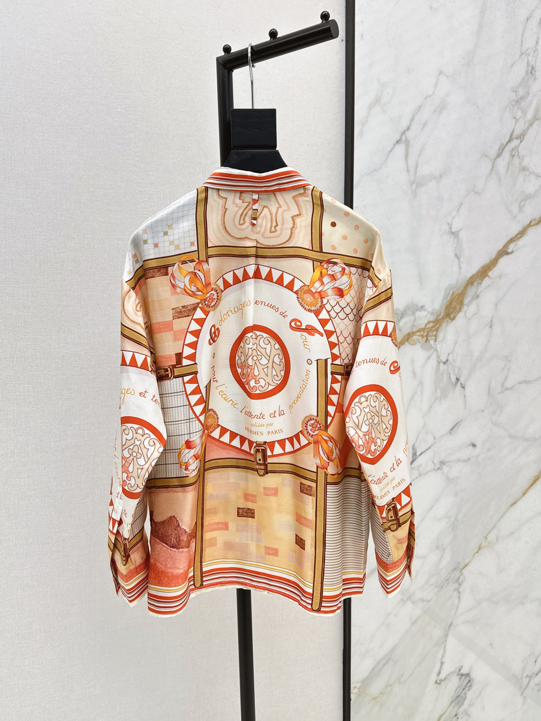 Herm* 25ss printed silk shirt