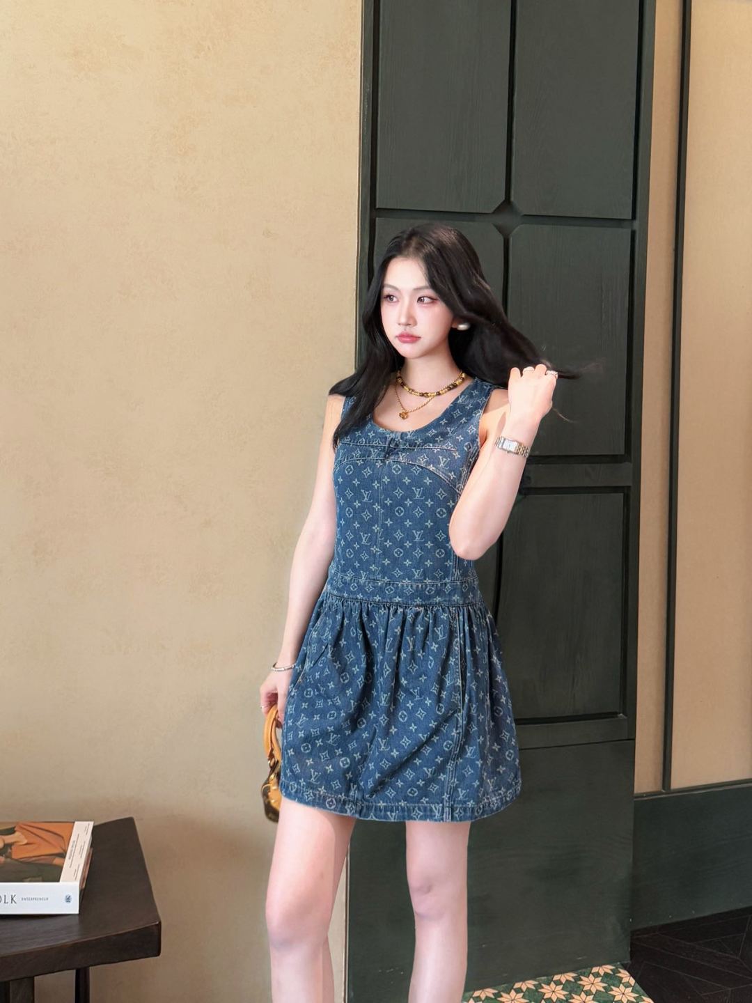 Loui* 25ss monogram denim dress