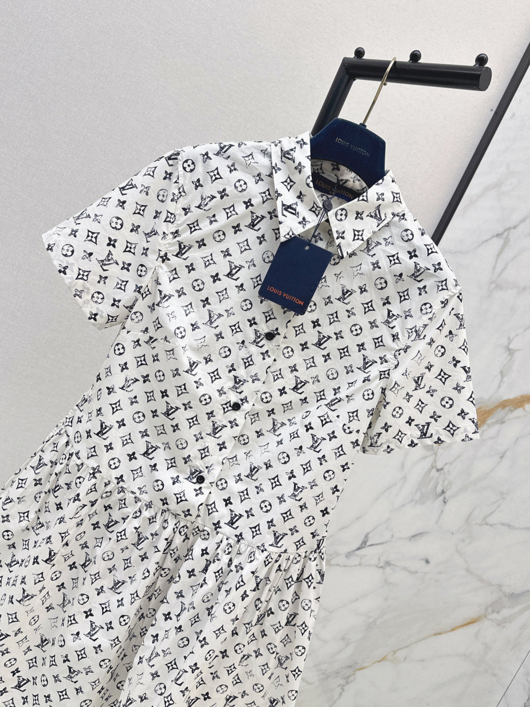 Loui* 25ss monogram cotton poplin shirtdress