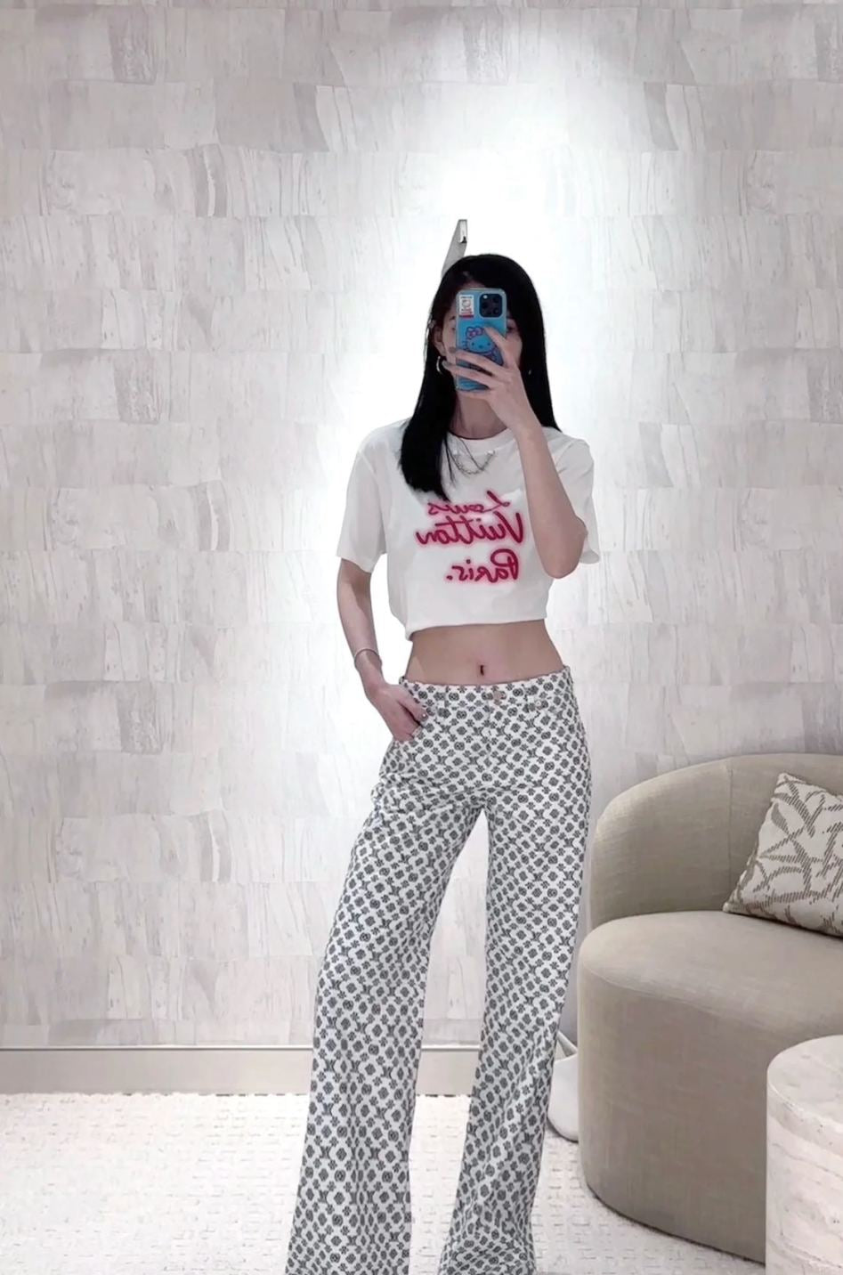 Loui* 25ss monogram fil coupe pants