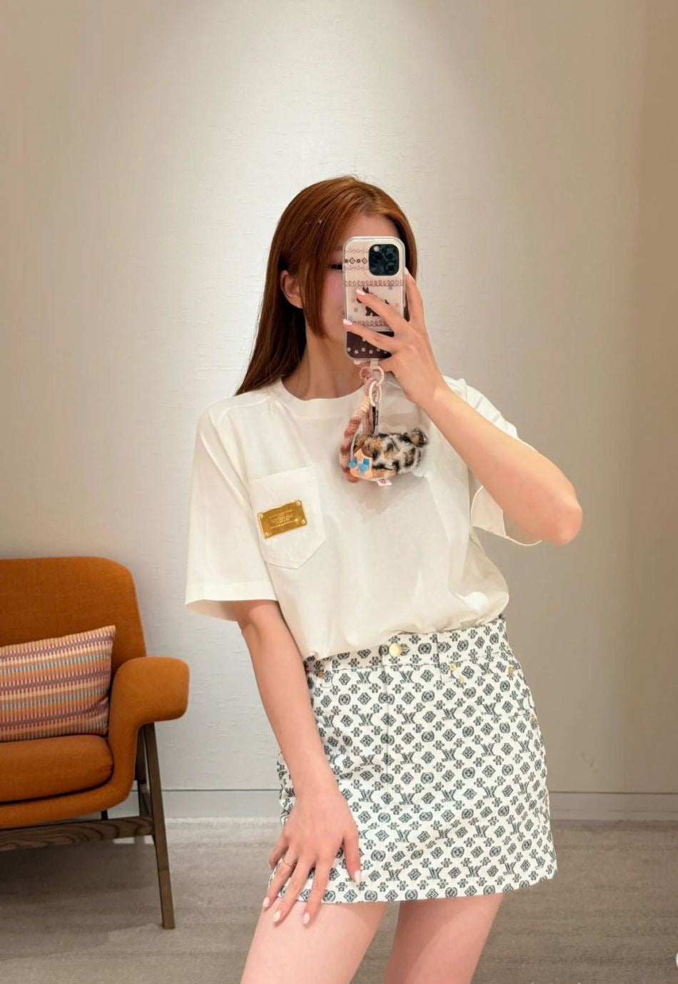 Loui* 25ss monogram fil coupe miniskirt