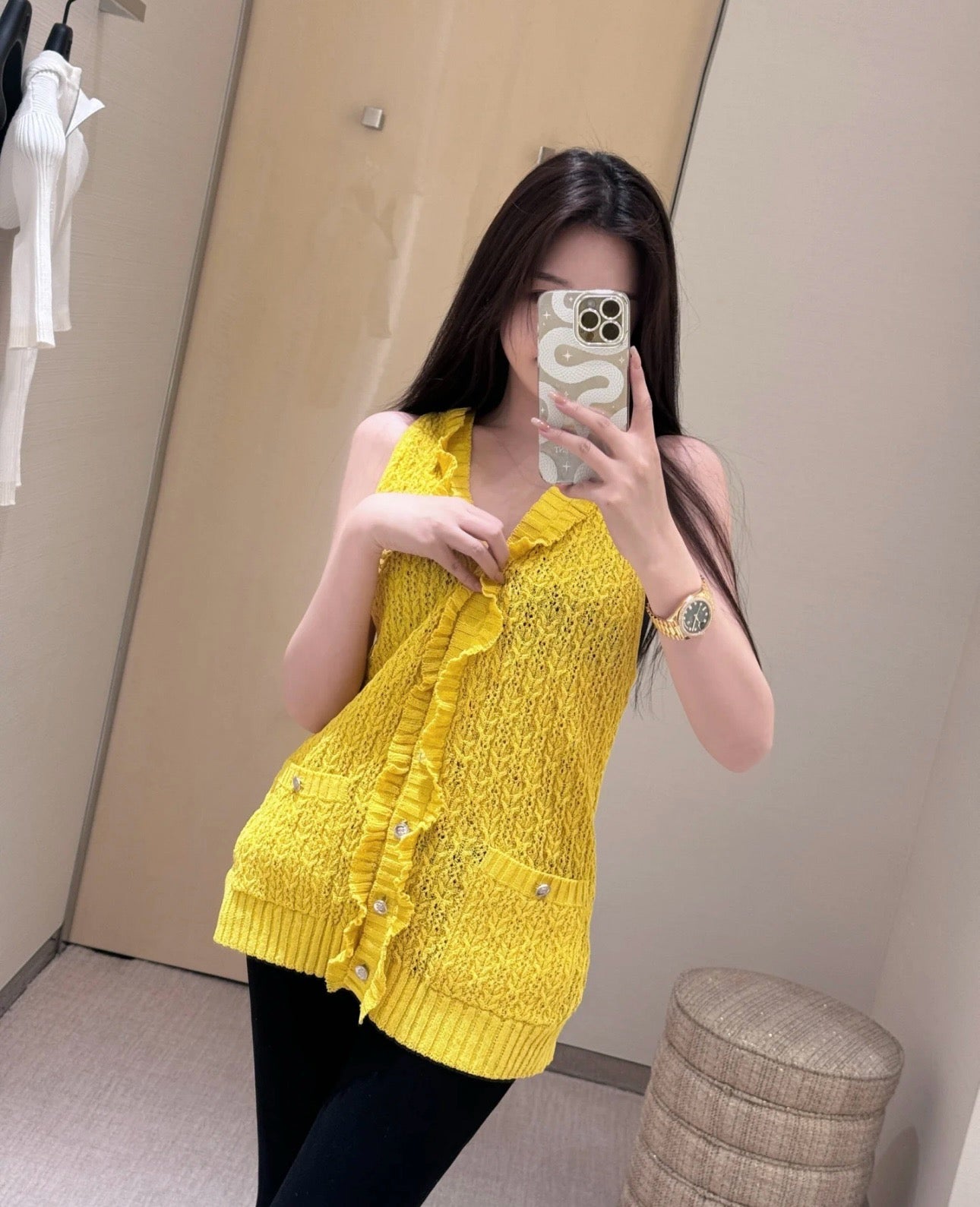 C*nel 25ss crochet sleeveless top