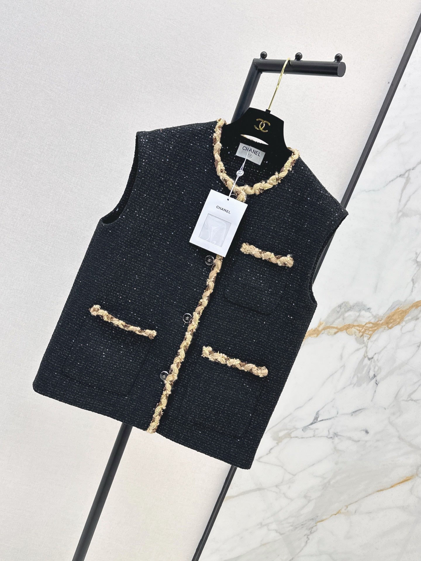 C*nel 25ss sequins tweed vest