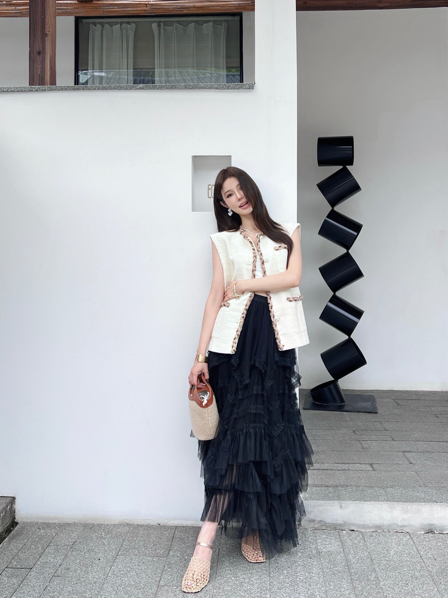 C*nel 25ss sequins tweed vest