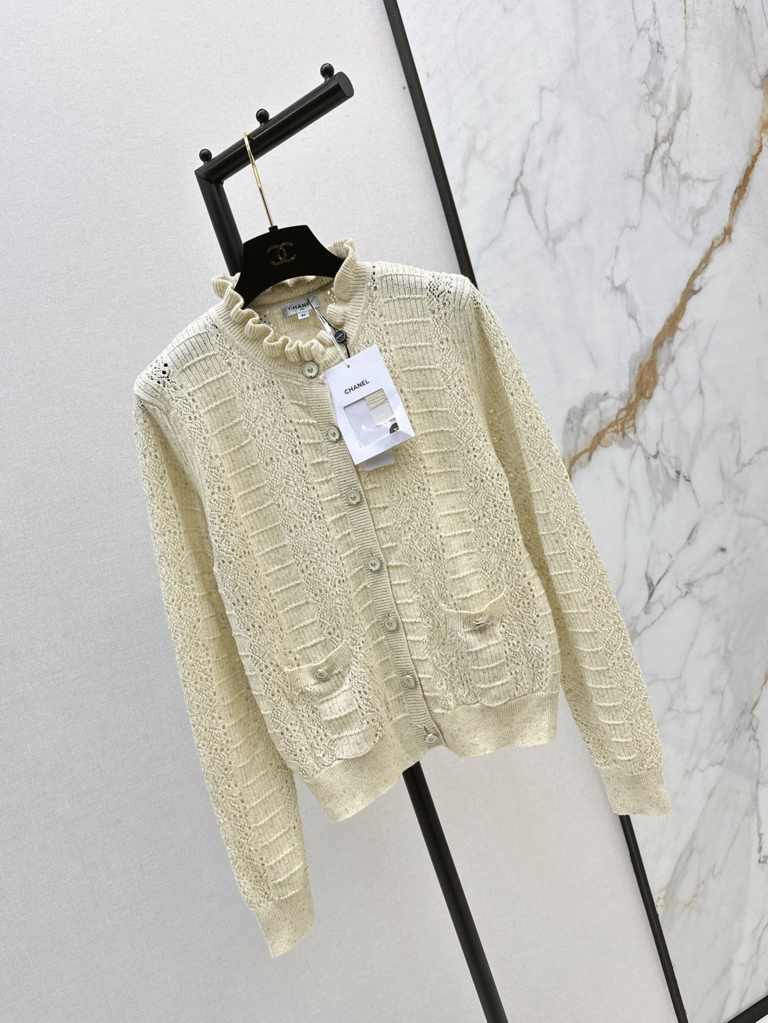 C*nel 25ss hollow macrame cardigan