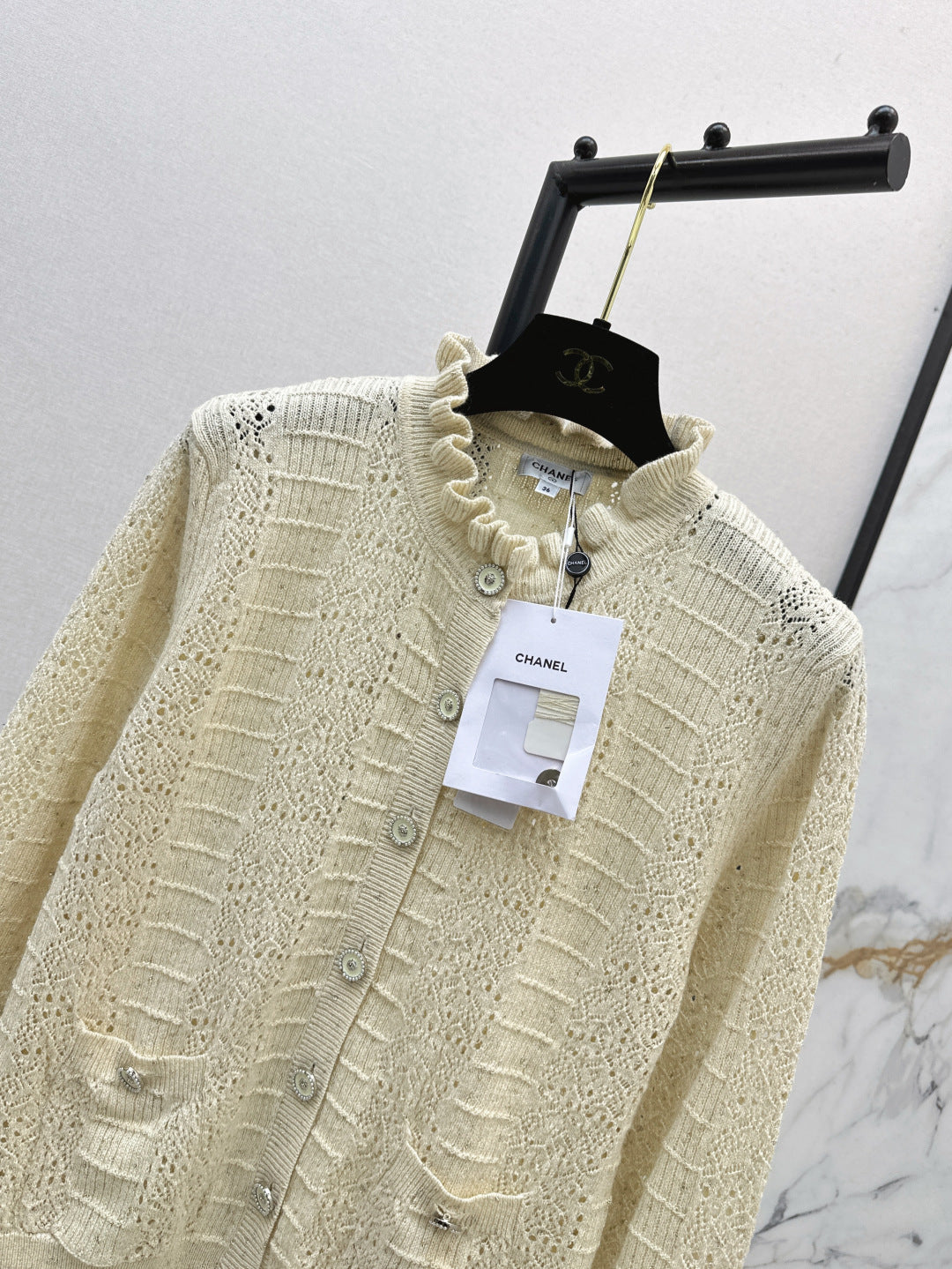 C*nel 25ss hollow macrame cardigan