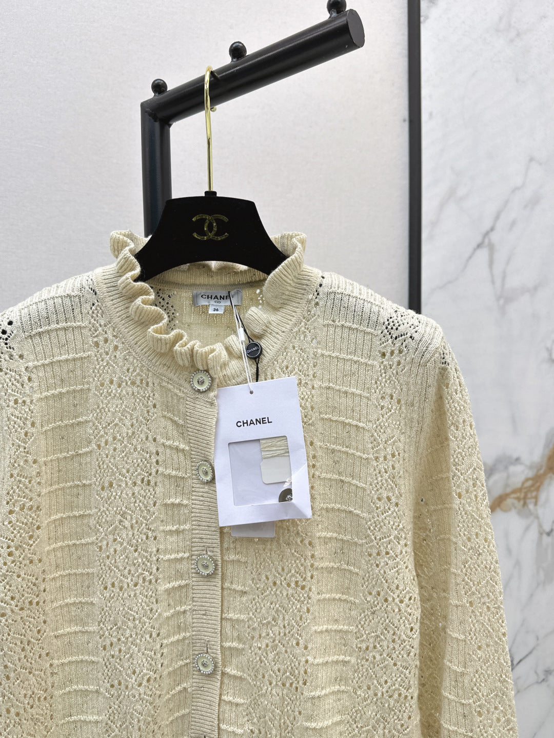 C*nel 25ss hollow macrame cardigan