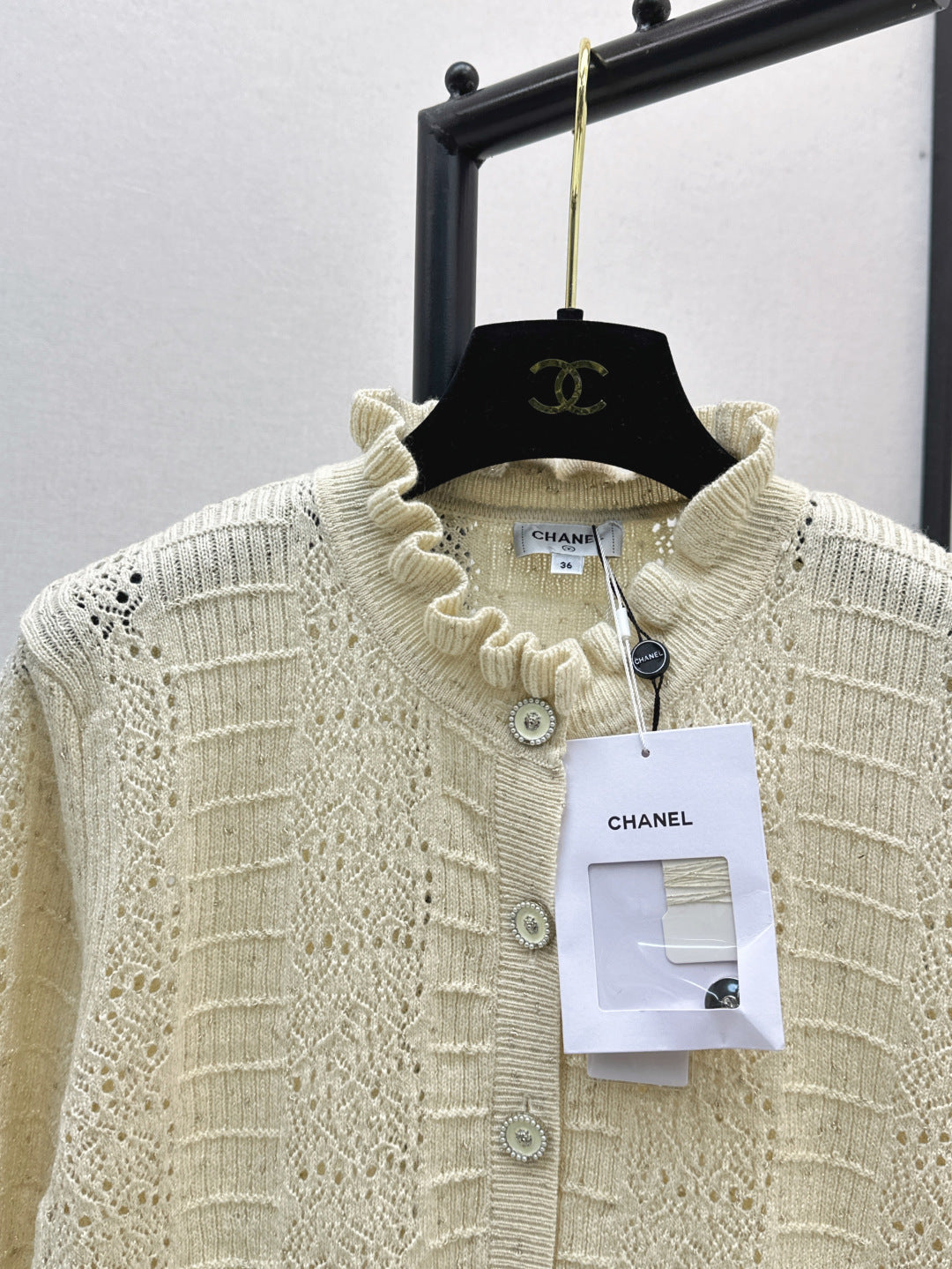 C*nel 25ss hollow macrame cardigan