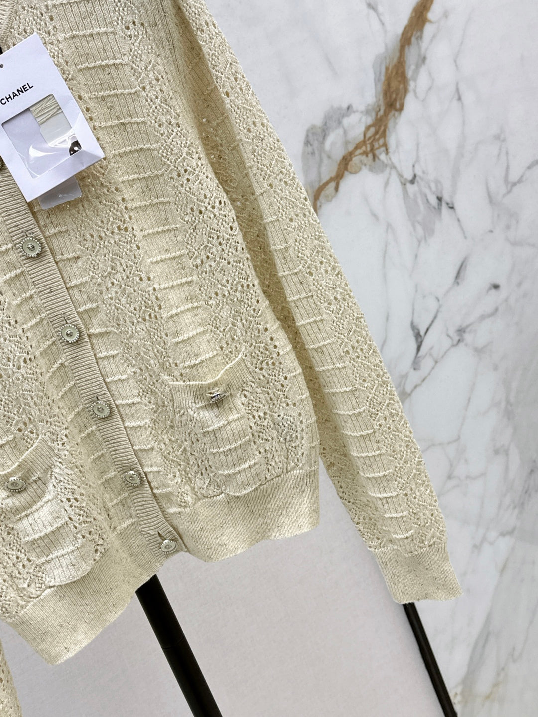 C*nel 25ss hollow macrame cardigan
