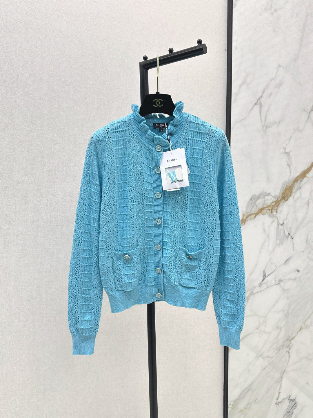 C*nel 25ss hollow macrame cardigan