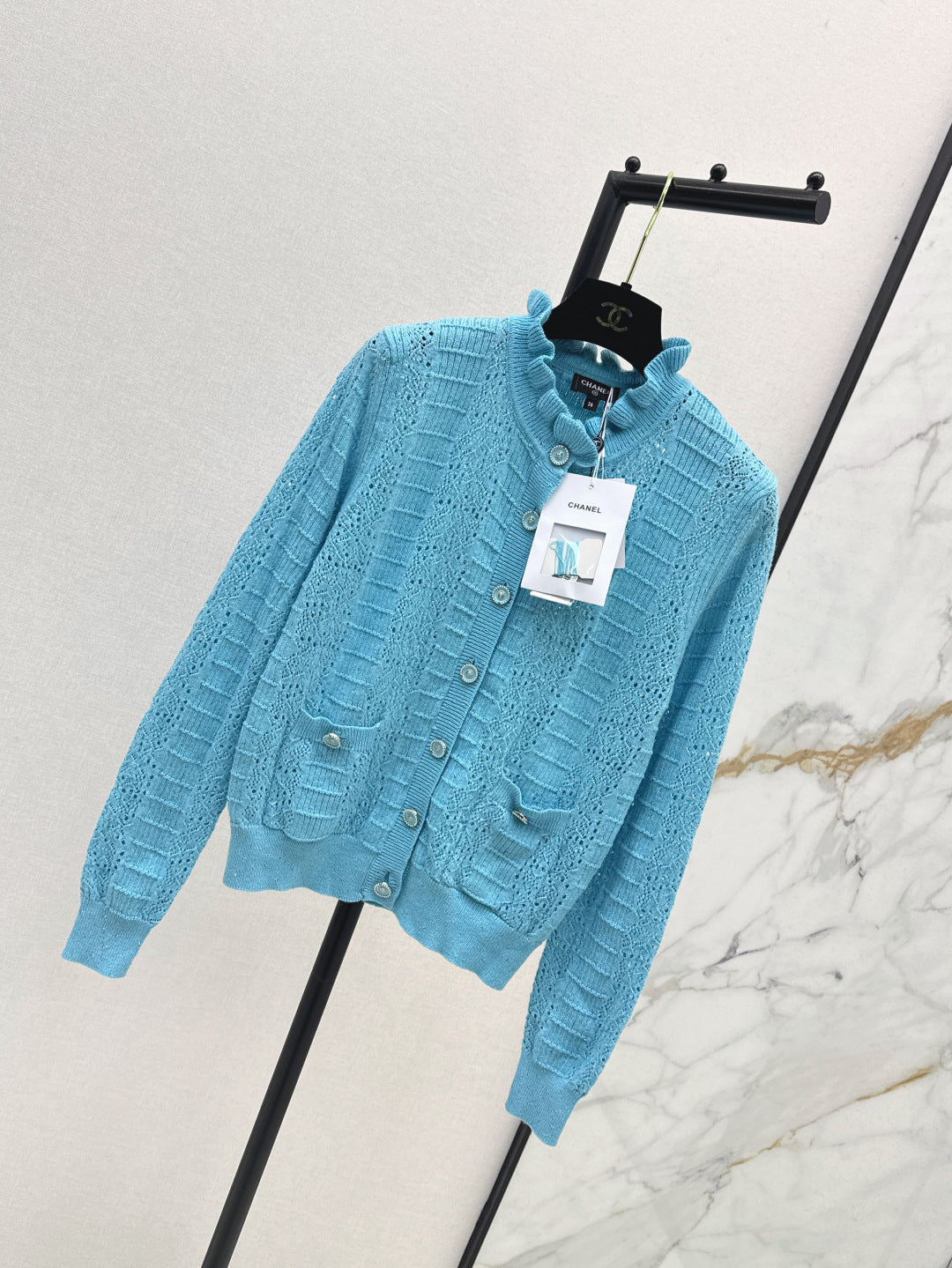 C*nel 25ss hollow macrame cardigan