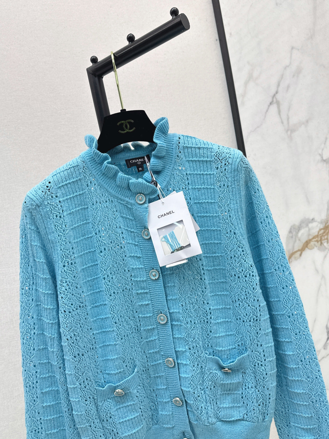 C*nel 25ss hollow macrame cardigan
