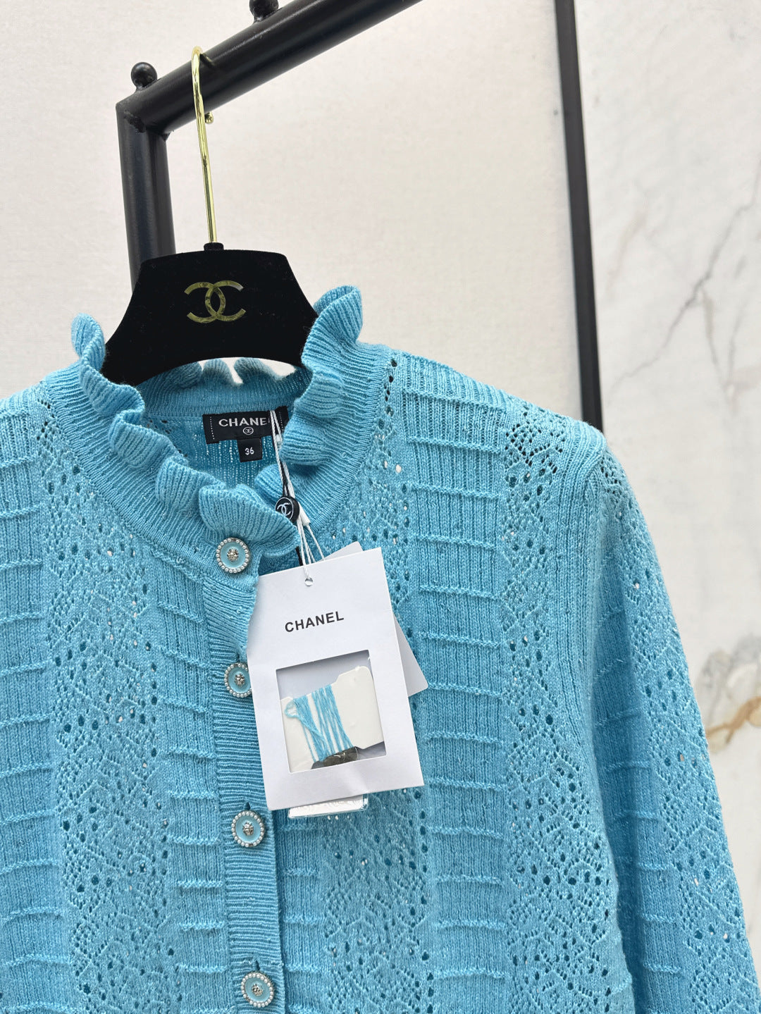 C*nel 25ss hollow macrame cardigan