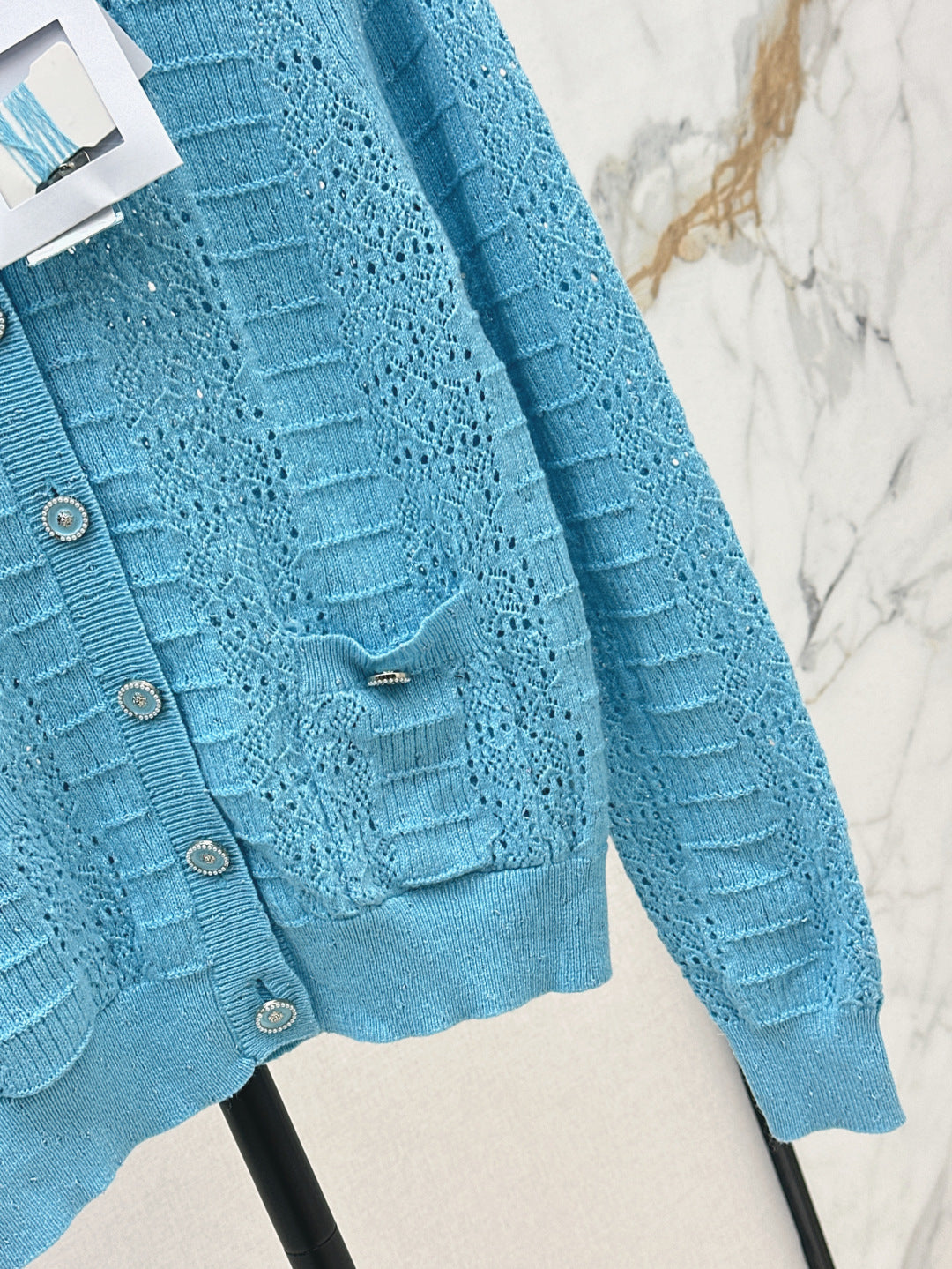 C*nel 25ss hollow macrame cardigan