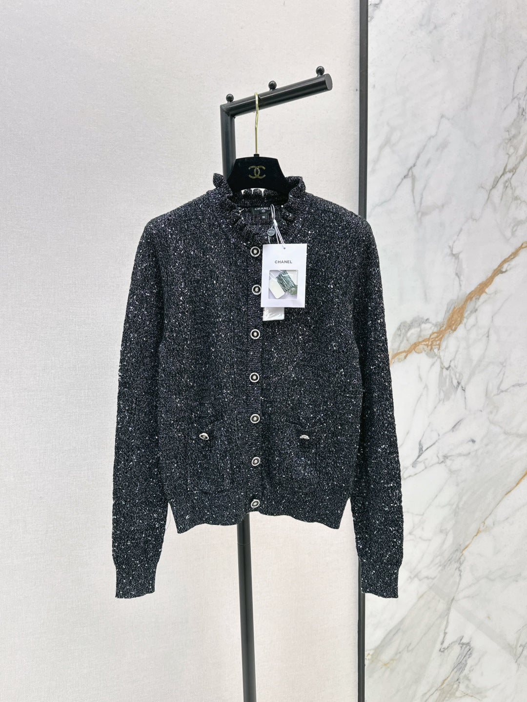 C*nel 25ss hollow macrame cardigan