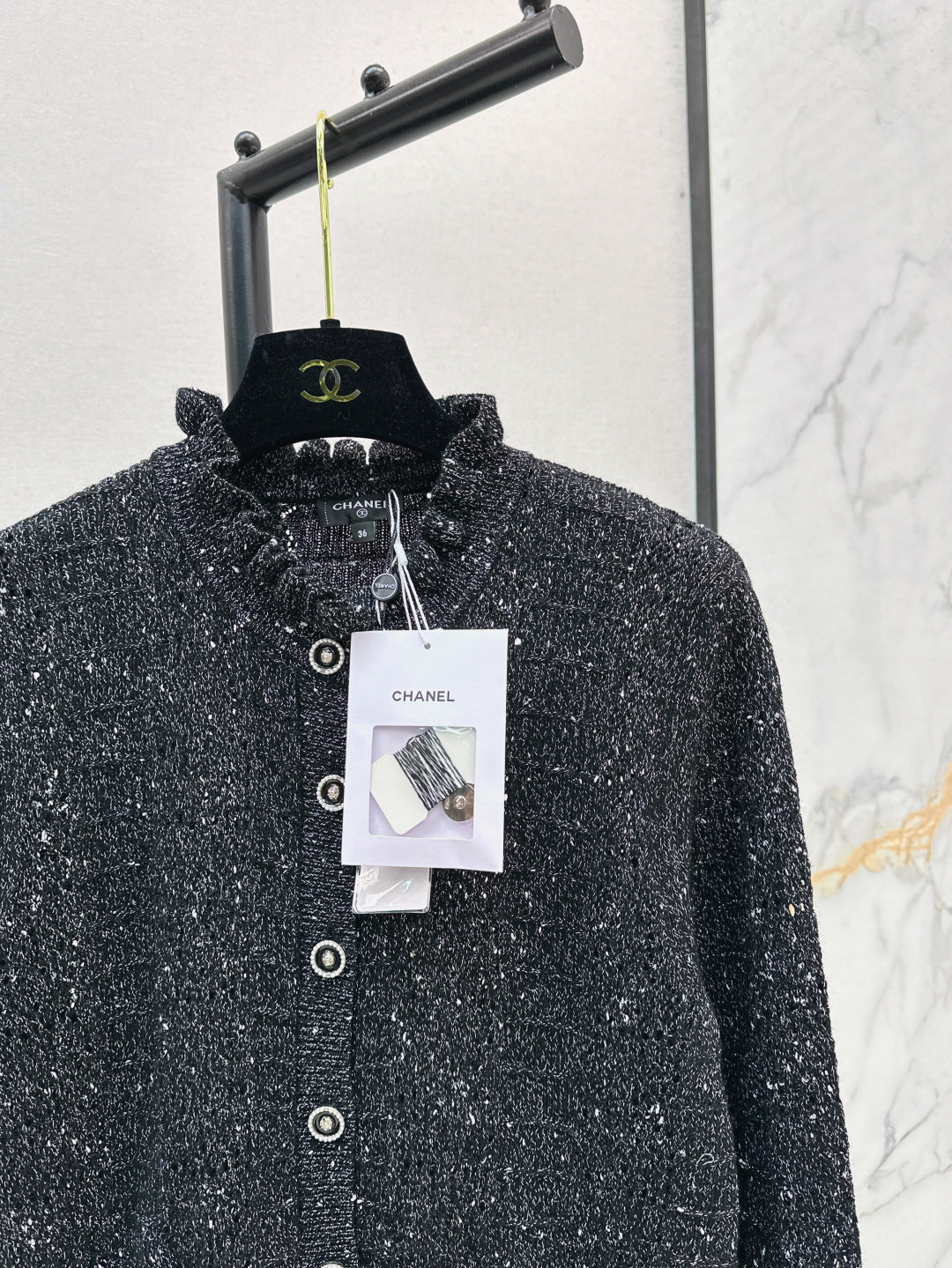 C*nel 25ss hollow macrame cardigan