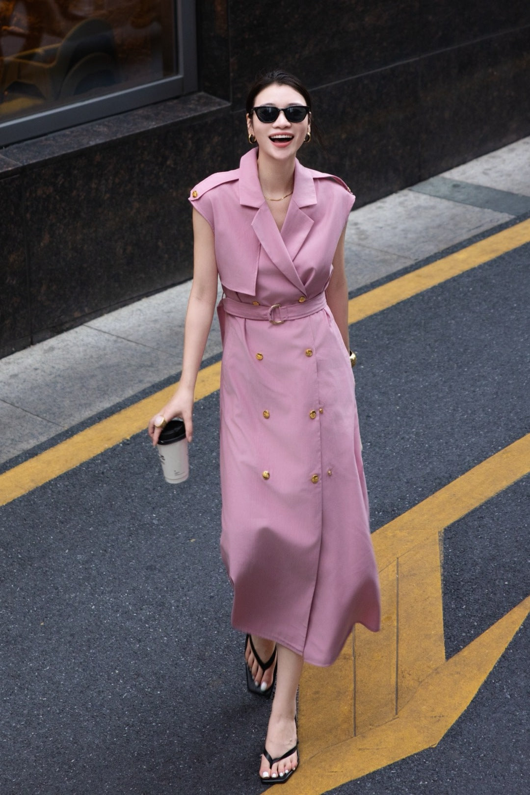 MaxM* 25ss sleeveless trench coat dress