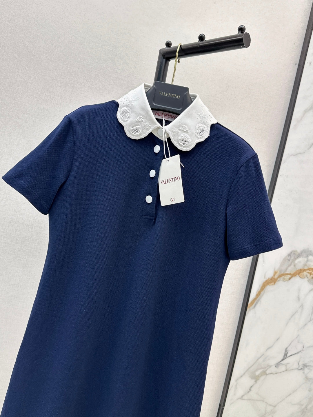 Valen* 25ss embroidered polo dress