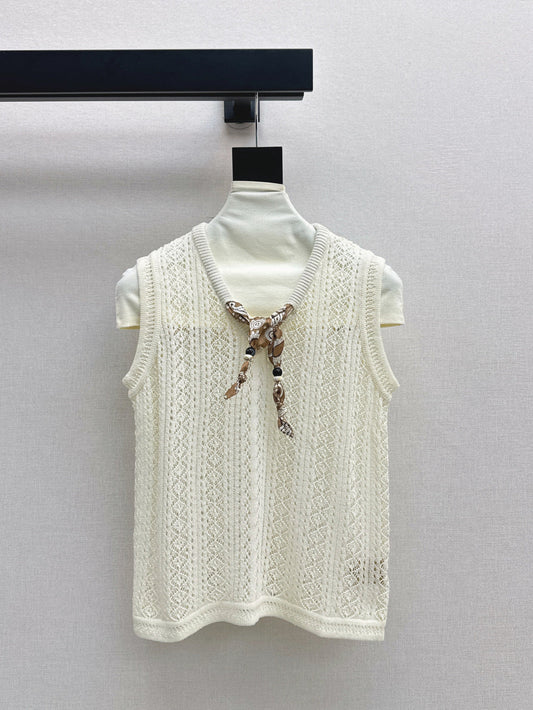 M*u 25ss knit vest with scarf