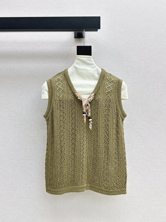 M*u 25ss knit vest with scarf