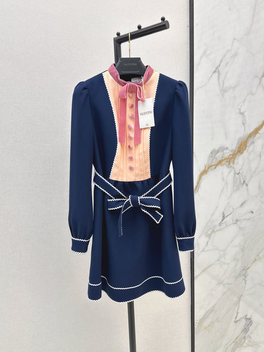 Valen* 25ss mini dress with velvet bow