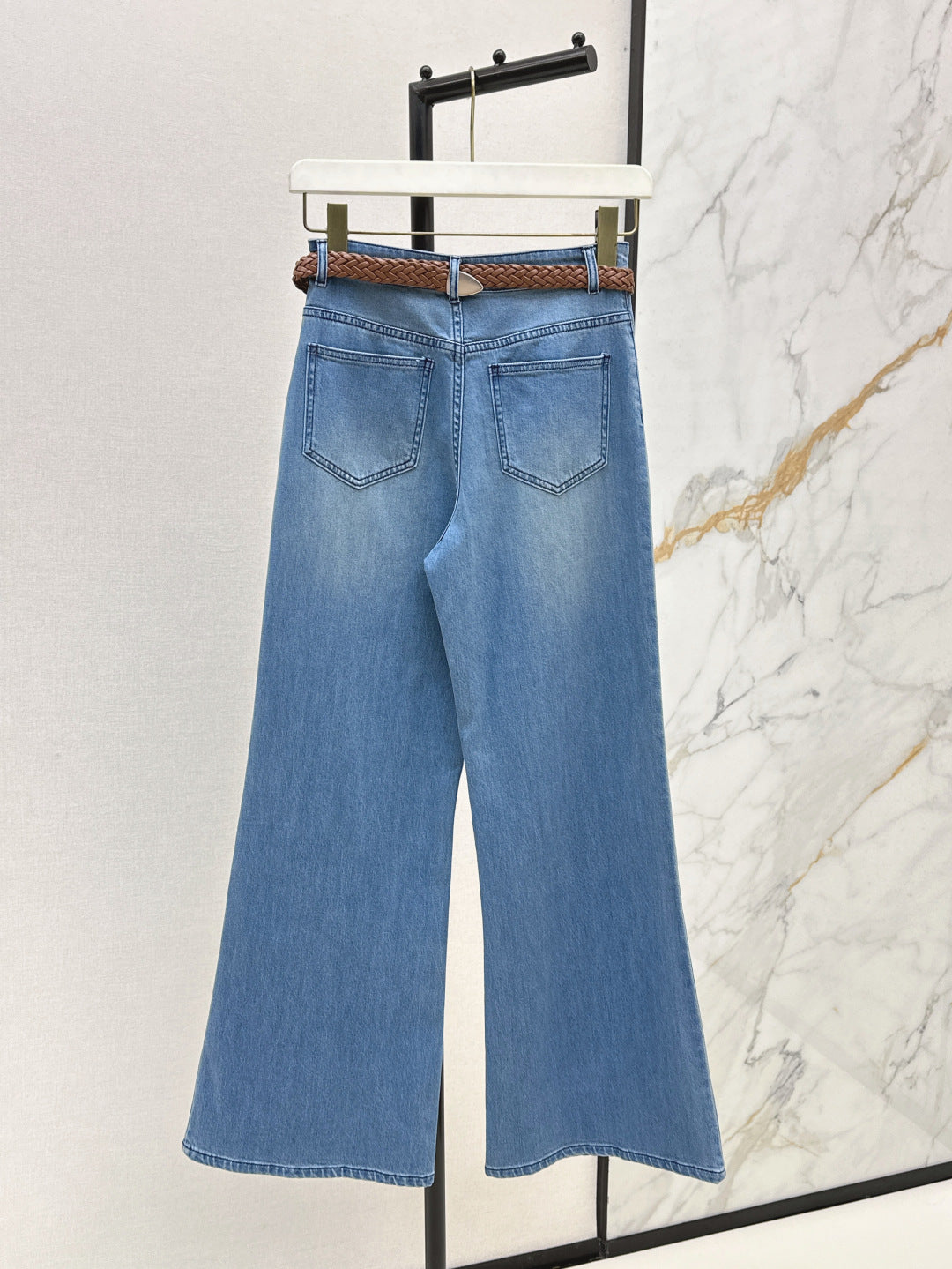 Loe* 25ss braided belt jeans