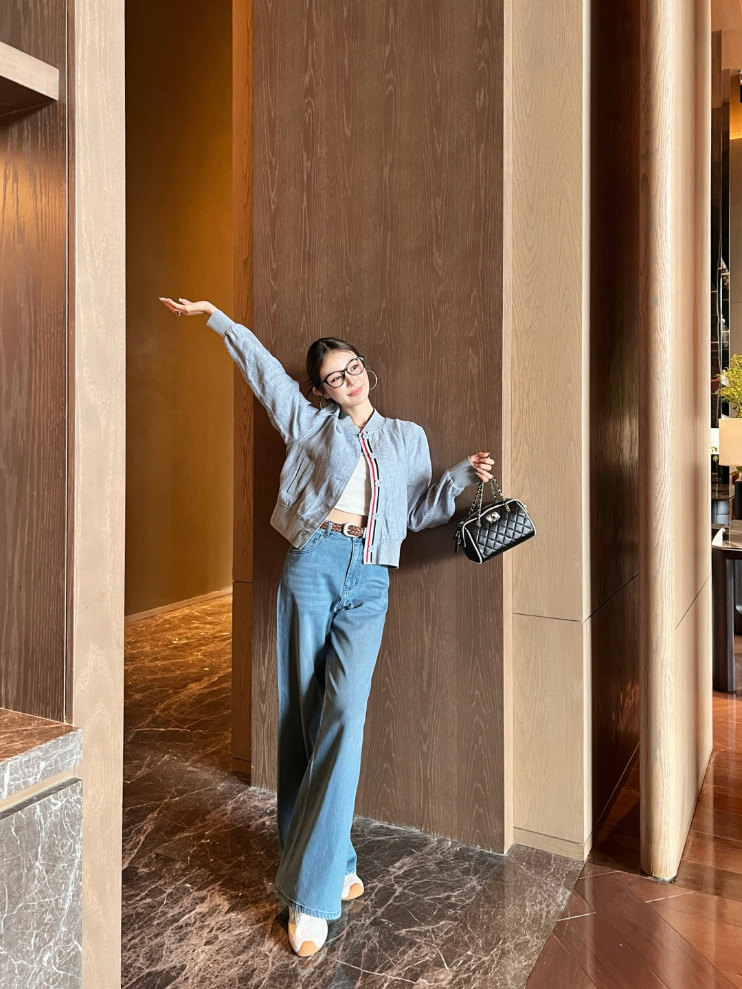 Loe* 25ss braided belt jeans