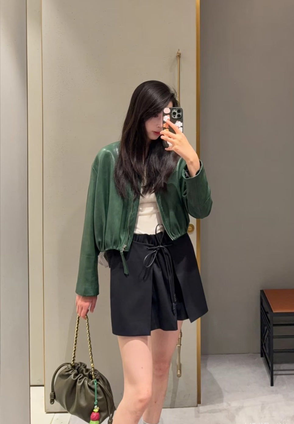 Loe* 25ss draped jacket in nappa lambskin