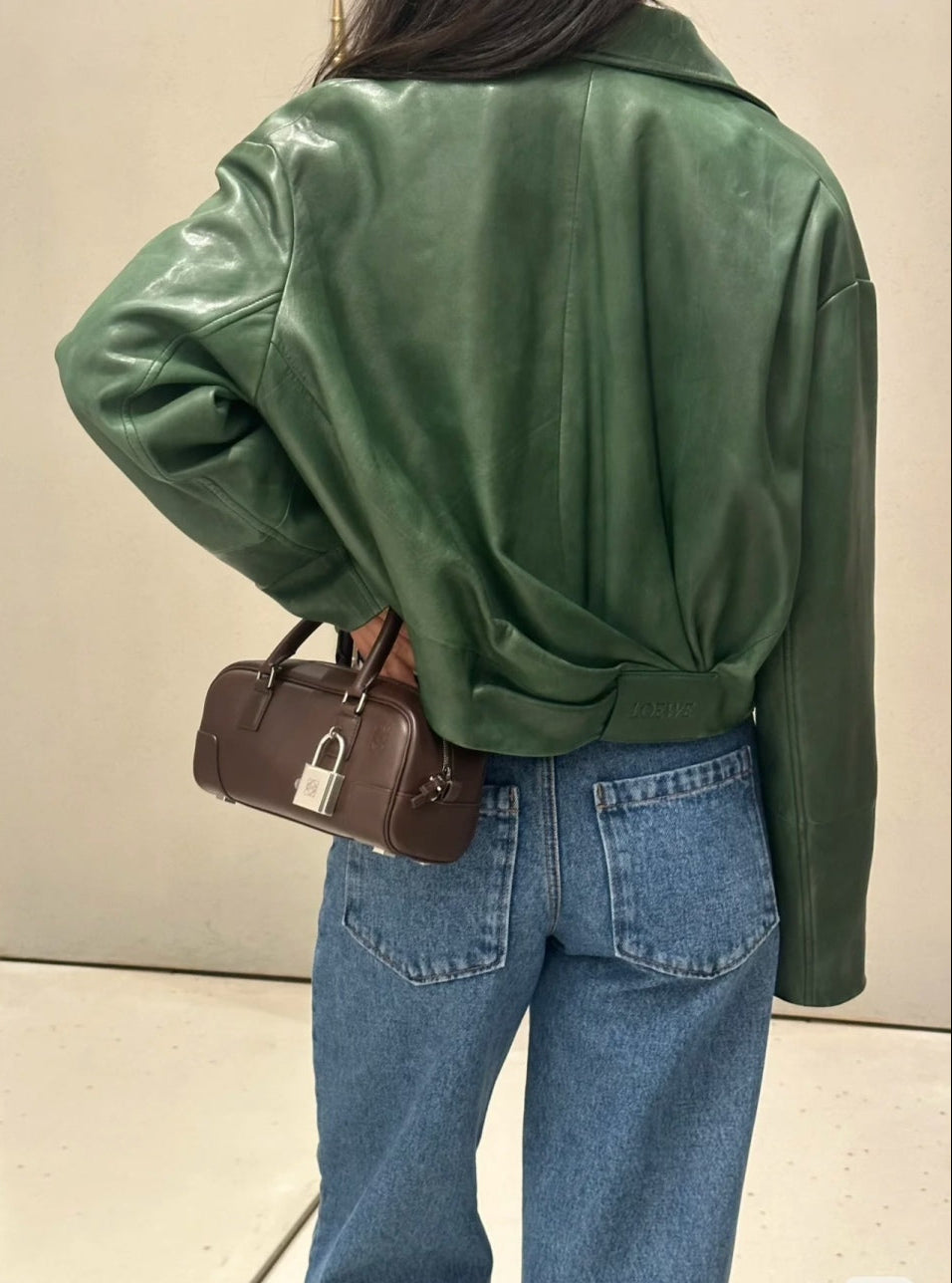 Loe* 25ss draped jacket in nappa lambskin