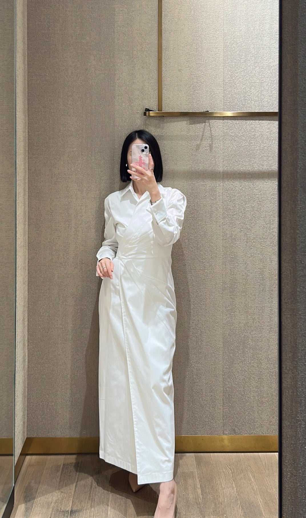 MaxM* 25ss long wrinkles shirtdress