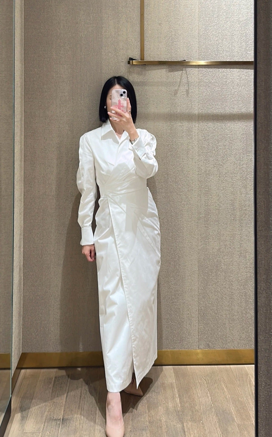 MaxM* 25ss long wrinkles shirtdress