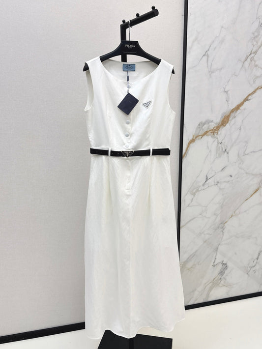 Pra* 25ss cotton belted dress