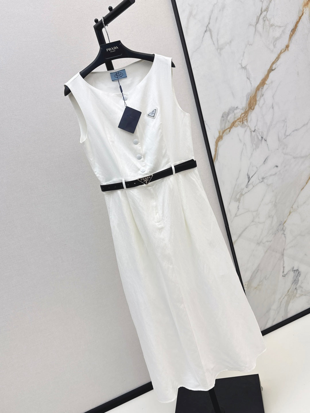 Pra* 25ss cotton belted dress